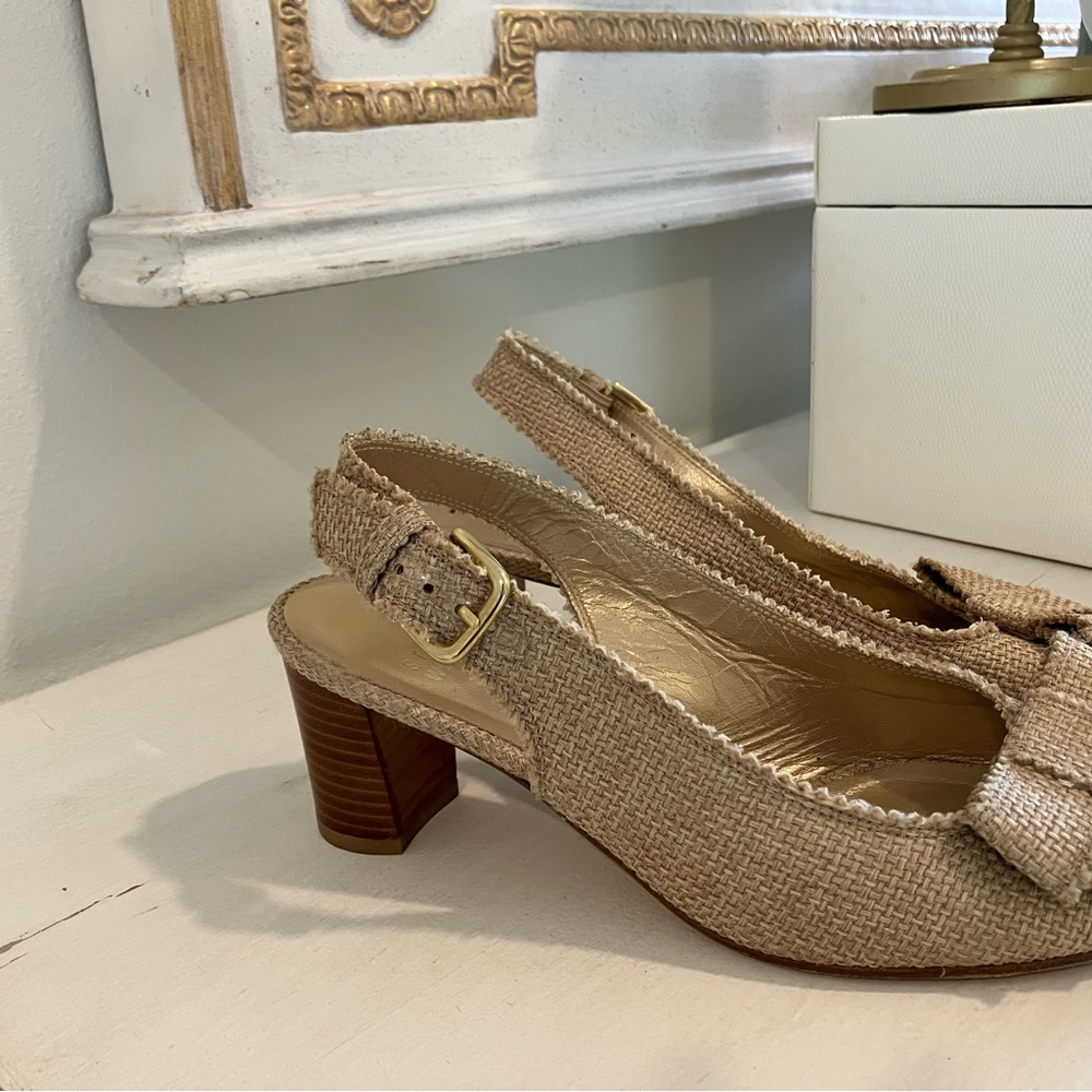 Stuart Weitzman Tweed Bow Kitten Heel - image 3